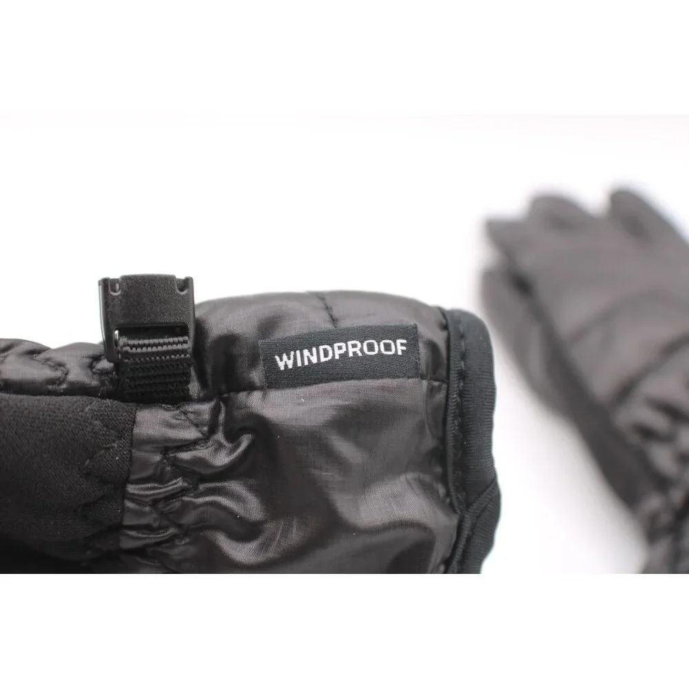 NEW Head Black Windproof Winter Gloves Sz M Fleece Line Polyester Gripper Warm